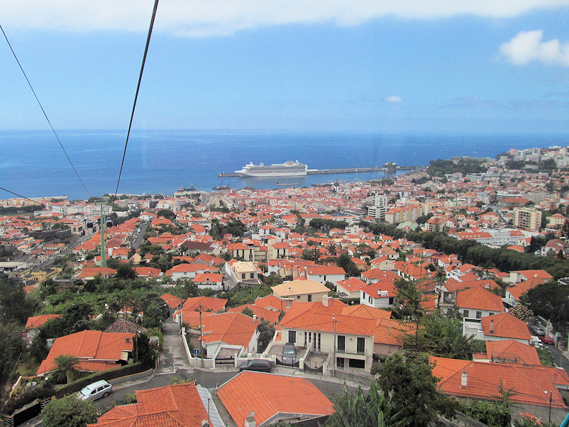 Funchal aus der Vogelperspektive der Seilbahn